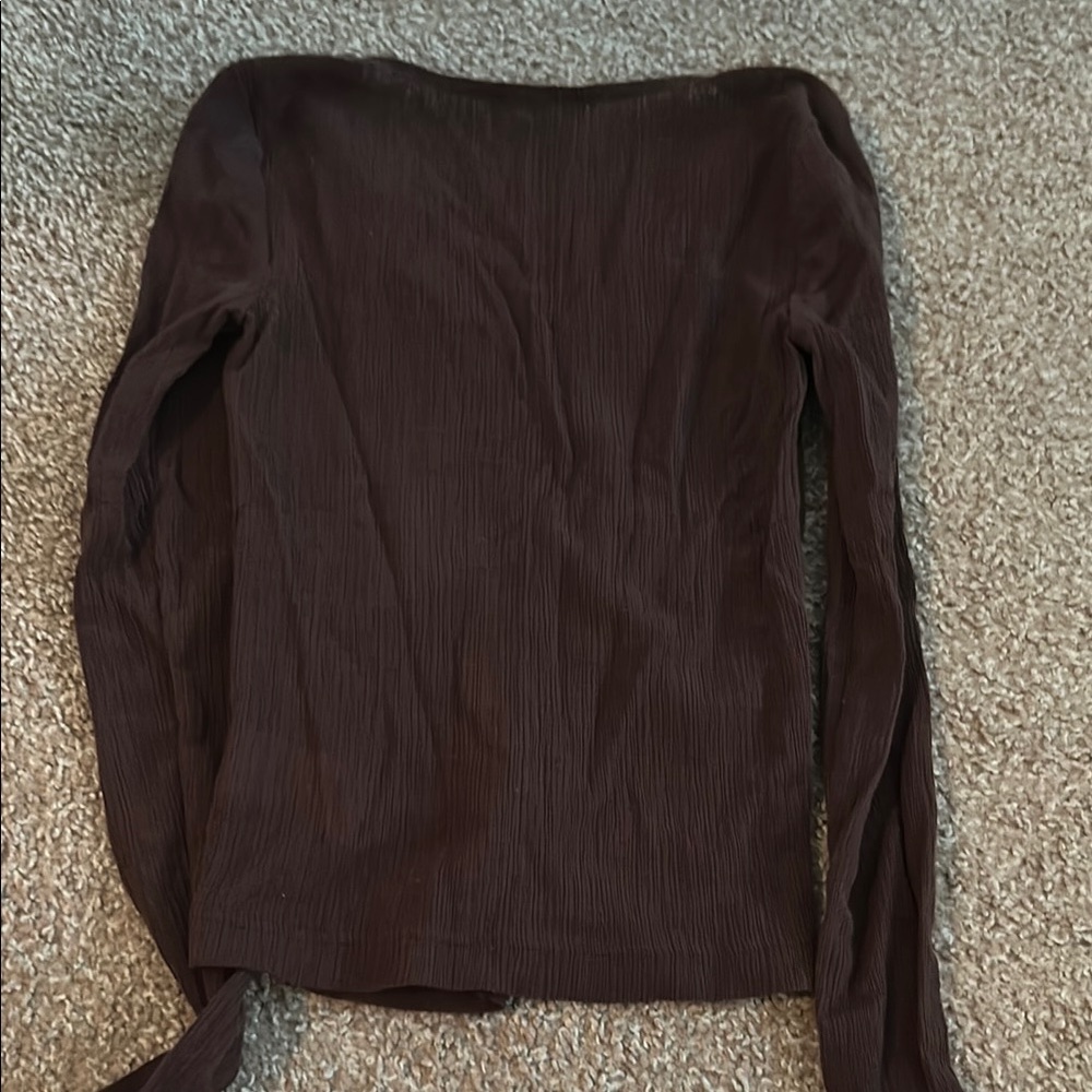 Madewell Brown Long Sleeve Top - Picture 4 of 8